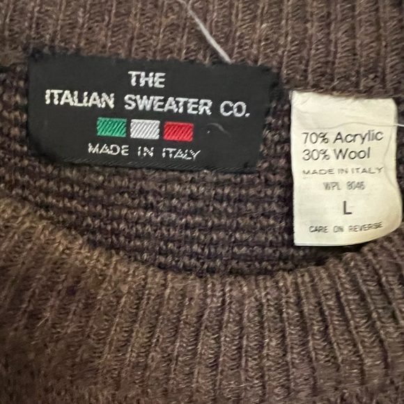 The Italian Sweater Co Wool Acrylic Blend Grandpa Cosby Style Made in Italy Sz L - Picture 3 of 4